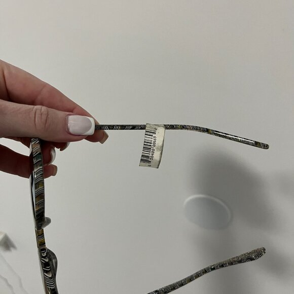 KREWE Collins Round Gray Glitter Acetate Sunglasses - Picture 6 of 8